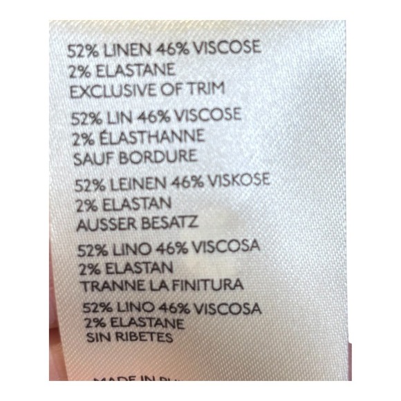 Anthropologie Wide Leg Linen Blend Marin Trousers Women Size 12 Navy Blue NWT - Picture 9 of 11